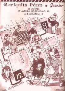 Foto del cartel de la mudanza de Avda. Generalísimo y Calle Serrano en Madrid.