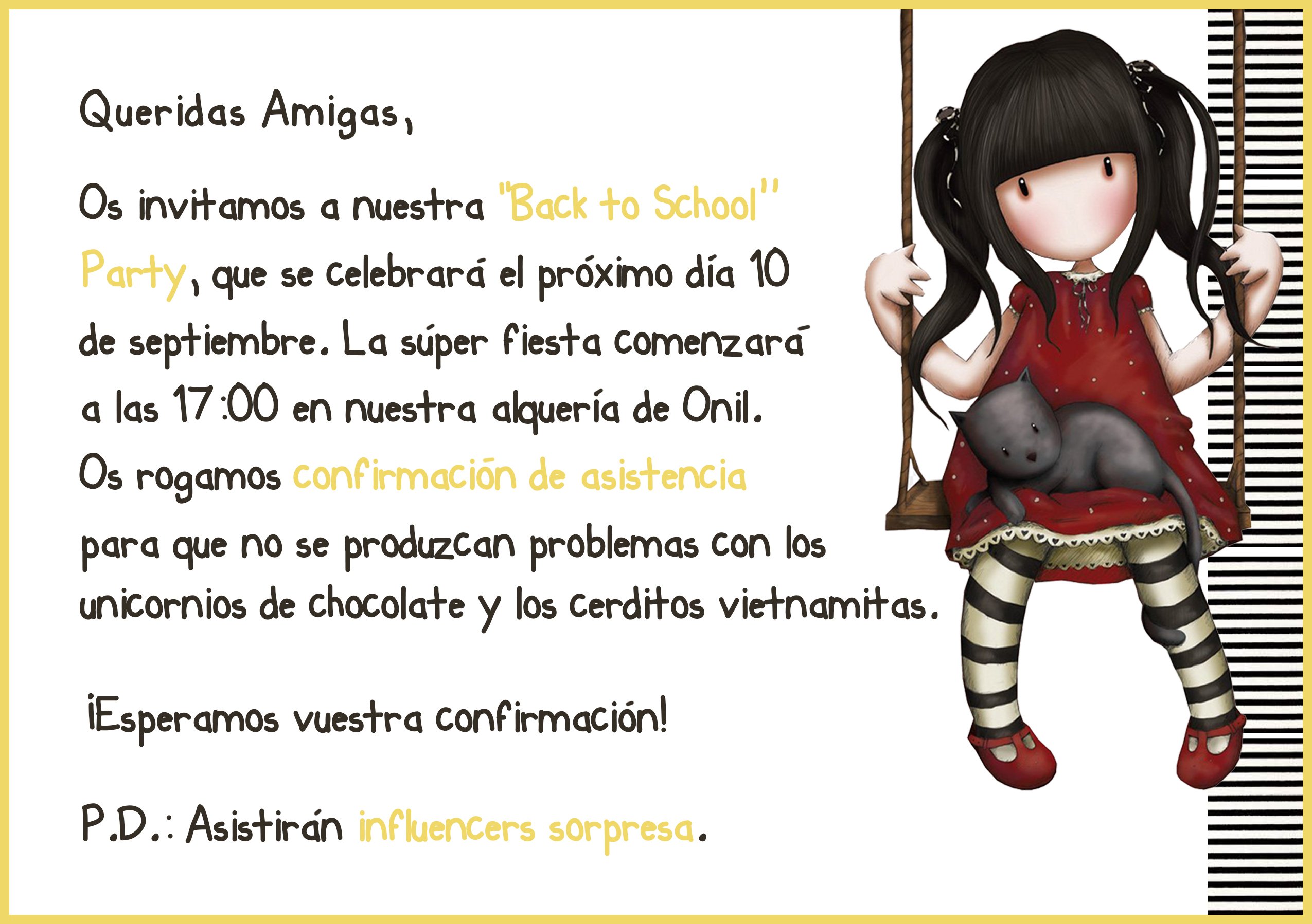 Invitación para Las Amigas