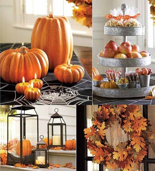 Casa decorada Halloween naranja